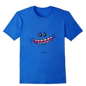 Rick & Morty Mr. Meeseeks Face Graphic Tee – Blue – Adult Size XL